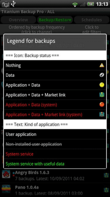 Screenshot of the application Titanium Backup (root) - #3