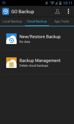 Screenshot of the application GO Backup Pro - #4