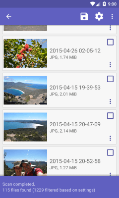 Screenshot of the application DiskDigger photo recovery - #1