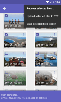 Screenshot of the application DiskDigger photo recovery - #3