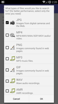 Screenshot of the application DiskDigger photo recovery - #6
