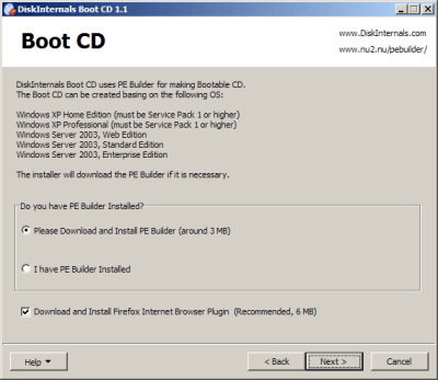 Screenshot of the application Boot CD - #1