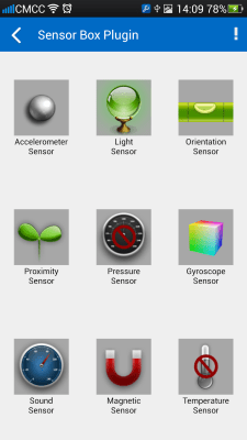 Screenshot of the application Sensor Box Plugin - #2