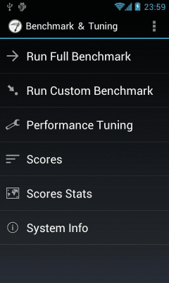 Screenshot of the application Benchmark & Tuning (Full) - #1