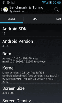 Screenshot of the application Benchmark & Tuning (Full) - #7