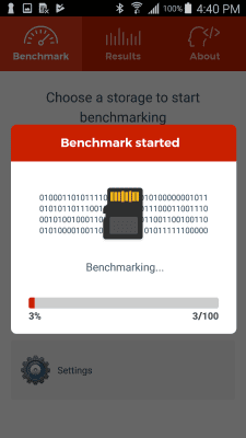 Screenshot of the application A1 SD Bench - #2