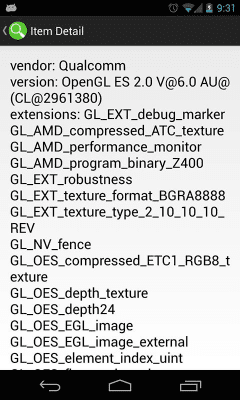 Screenshot of the application Droid Examiner - #3