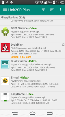 Screenshot of the application Link2SD - #1