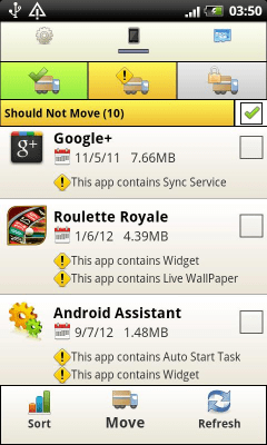Screenshot of the application Easy APP2SD (Russian) - #4