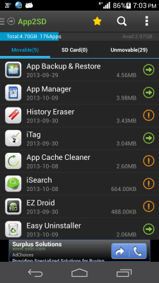 Screenshot of the application App2SD & App Manager - #2