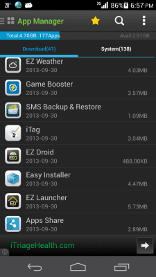 Screenshot of the application App2SD & App Manager - #5