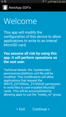 Screenshot of the application SDFix: KitKat Writable MicroSD - #1