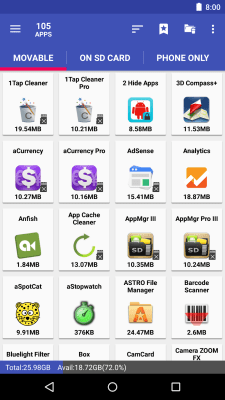 Screenshot of the application AppMgr III - #1