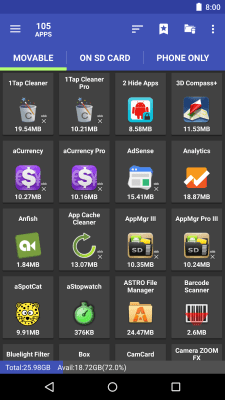 Screenshot of the application AppMgr III - #6
