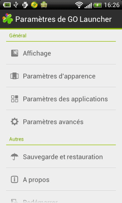 Screenshot of the application GO LauncherEX French language - #2
