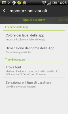 Screenshot of the application GO LauncherEX Italian language - #2