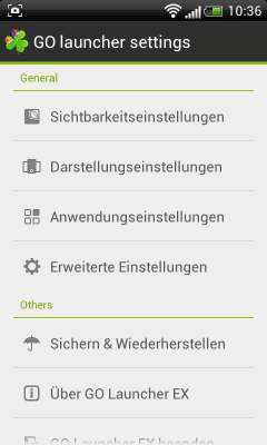 Screenshot of the application GO LauncherEX German language - #2