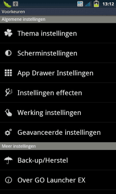 Screenshot of the application GO LauncherEX Dutch langpack - #2
