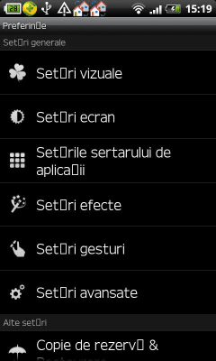 Screenshot of the application GO LauncherEX Romanian language - #2
