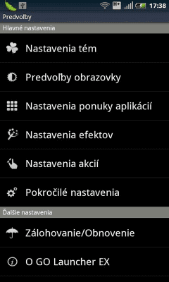 Screenshot of the application GO LauncherEX Slovak langpack - #2