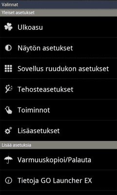 Screenshot of the application GO LauncherEX Finland language - #2