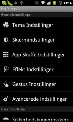 Screenshot of the application GO LauncherEX Danish language - #2