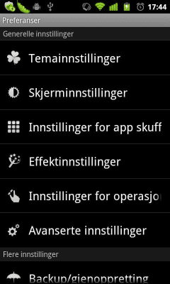 Screenshot of the application GO LauncherEX Norwegian language - #2