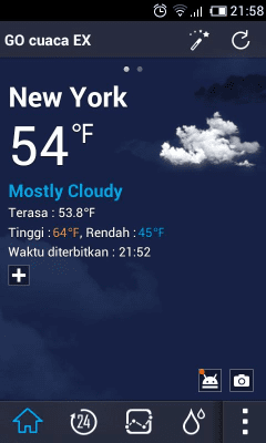 Screenshot of the application Bahasa Indonesian GOWeatherEX - #1