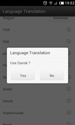 Screenshot of the application Danish Language GOWeatherEX - #1