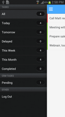 Screenshot of the application Zoho Taskz - #3