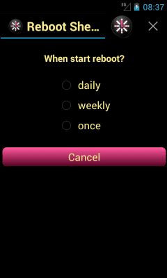 Screenshot of the application Reboot on schedule - #1