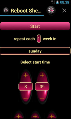 Screenshot of the application Reboot on schedule - #3