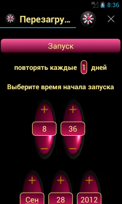 Screenshot of the application Reboot on schedule - #10