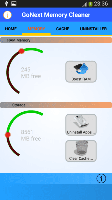 Screenshot of the application Memory Cleaner Go Next! - #1