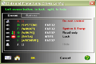 Screenshot of the application Hide & Protect any Drives - #1
