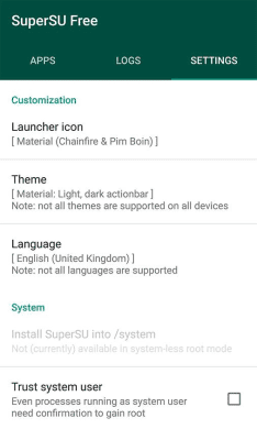 Screenshot of the application SuperSU - #6