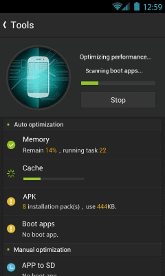 Screenshot of the application GO Cleaner & Task Manager - #5