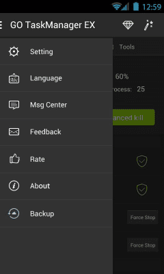 Screenshot of the application GO Cleaner & Task Manager - #7