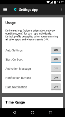 Screenshot of the application Application Settings - #1