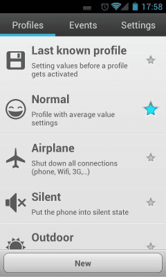 Screenshot of the application Smart Settings - #1