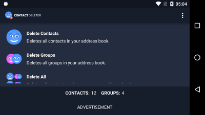 Screenshot of the application Deleting contacts - #5