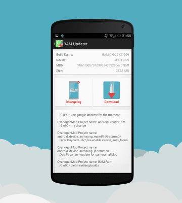 Screenshot of the application BAM Updater - #3