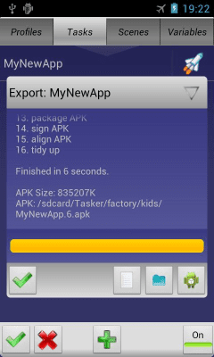 Screenshot of the application Tasker App Factory - #4