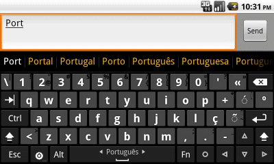 Screenshot of the application Portuguese dict for Hacker's Keyboard - #1