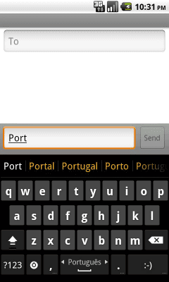 Screenshot of the application Portuguese dict for Hacker's Keyboard - #2
