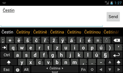 Screenshot of the application Czech dictionary for Hacker's Keyboard - #2