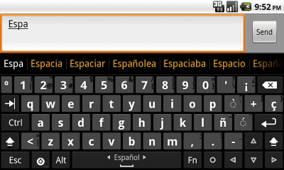 Screenshot of the application Spanish dictionary for Hacker's Keyboard - #1