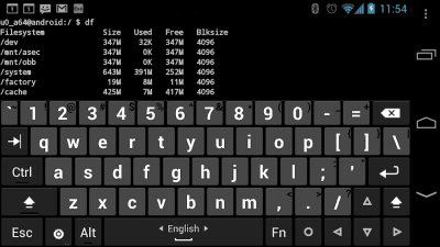 Screenshot of the application Hacker's Keyboard - #1