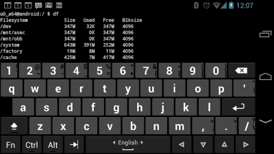 Screenshot of the application Hacker's Keyboard - #6
