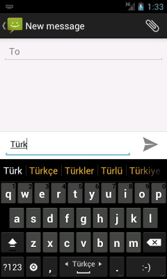 Screenshot of the application Turkish dictionary for Hacker's Keyboard - #1